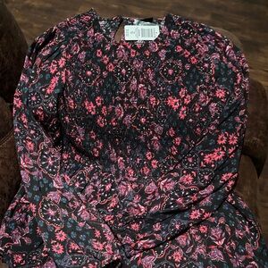 Torrid Black and Pink Floral Tunic